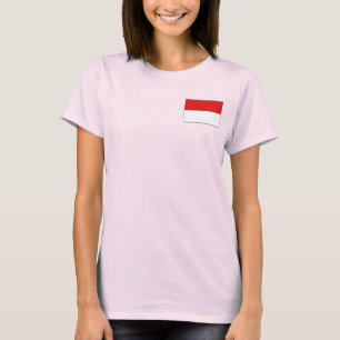 Bandera de Indonesia + Camiseta del mapa