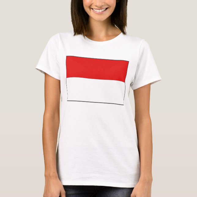 Bandera de Indonesia x Mapa camiseta (Anverso)