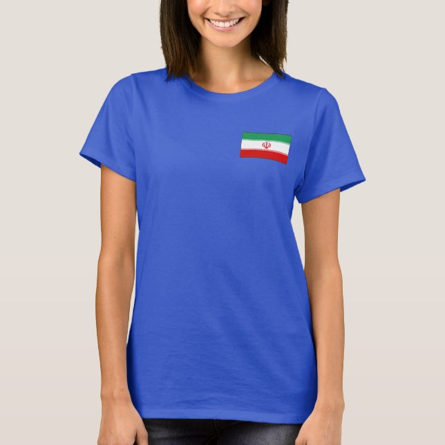 Bandera de Irán y mapa de camiseta dk (Anverso)