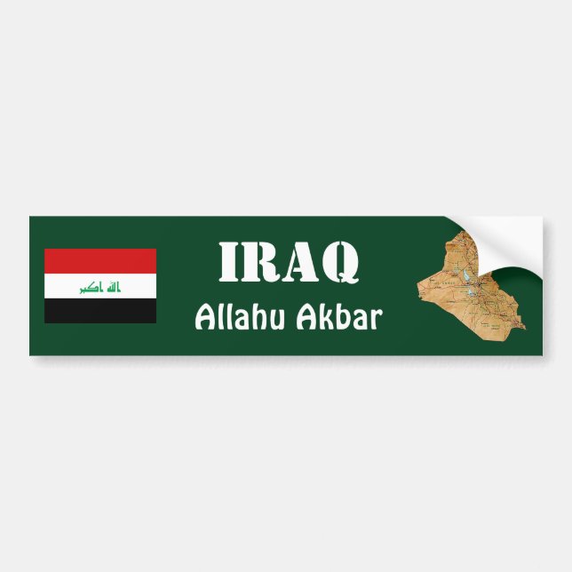 Bandera de Iraq + Pegatina para el parachoques del (Frente)