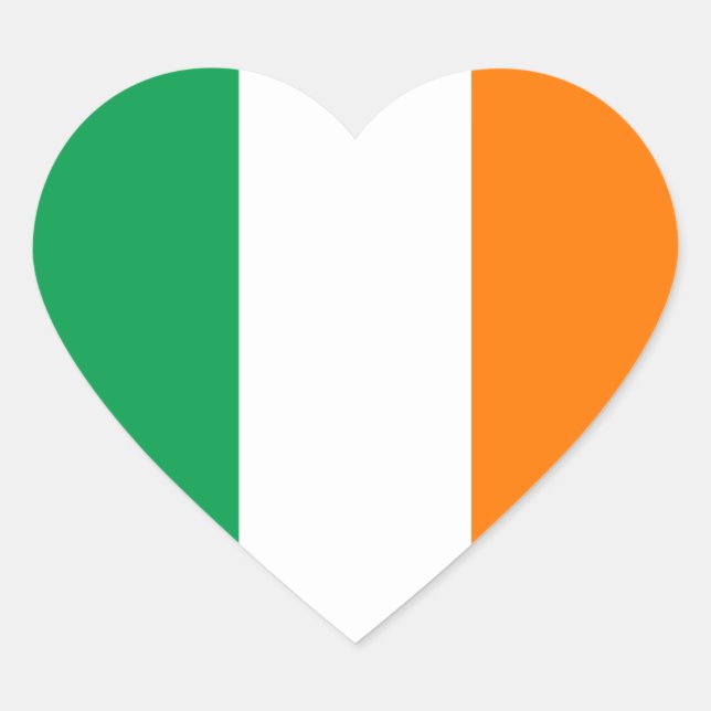 Bandera de Irlanda Pegatina del Corazón (Anverso)