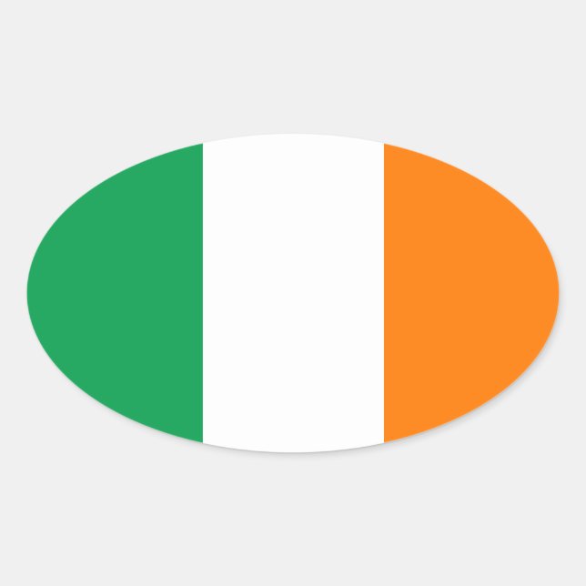 Bandera de Irlanda Pegatina Oval (Anverso)
