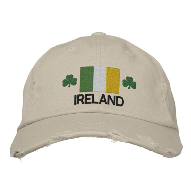 Bandera de Irlanda y Gorra bordado de Shamrock (Anverso)