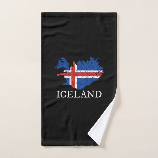 Bandera de Islandia (Toalla de mano)