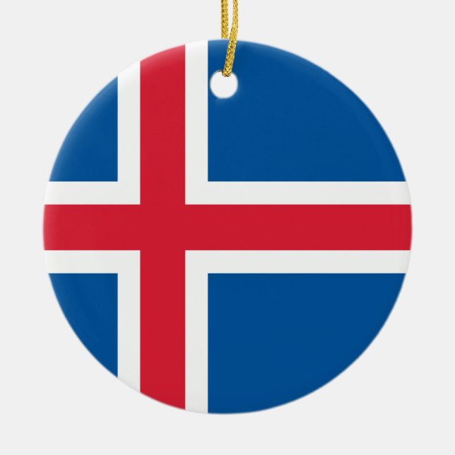 Bandera de Islandia - ornamento (Frente)