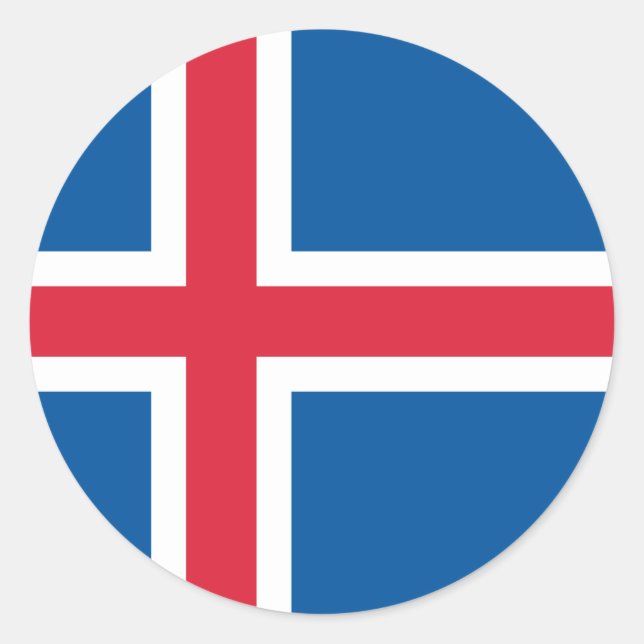 Bandera de Islandia - Pegatina (Anverso)