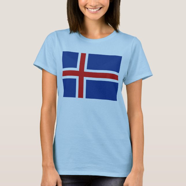 Bandera de Islandia x Mapa camiseta (Anverso)