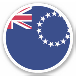 Bandera de Islas Cook Pegatina Redonda