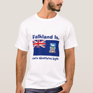 Bandera de Islas Malvinas + Mapa + Camiseta del
