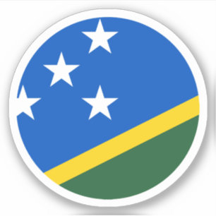 Bandera de Islas Salomón Pegatina Redonda