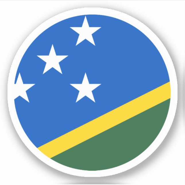Bandera de Islas Salomón Pegatina Redonda (Anverso)