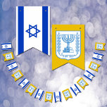 Bandera de Israel, Banderas/Bodas de Menorah Israe<br><div class="desc">Banderas de Bunting / Fiesta: Bandera Israel e Israel,  Menorah sobre la decoración fiesta de fondo dorada - amor a mi país,  bodas,  cumpleaños patrióticos,  Hanukkah,  Bar Mitzvah,  feriados nacionales / hinchas deportivos</div>