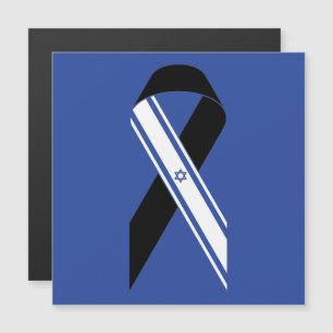 bandera de Israel cinta negra memorial imán azul