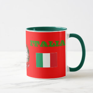 Bandera de ITALIA y taza del escudo de armas