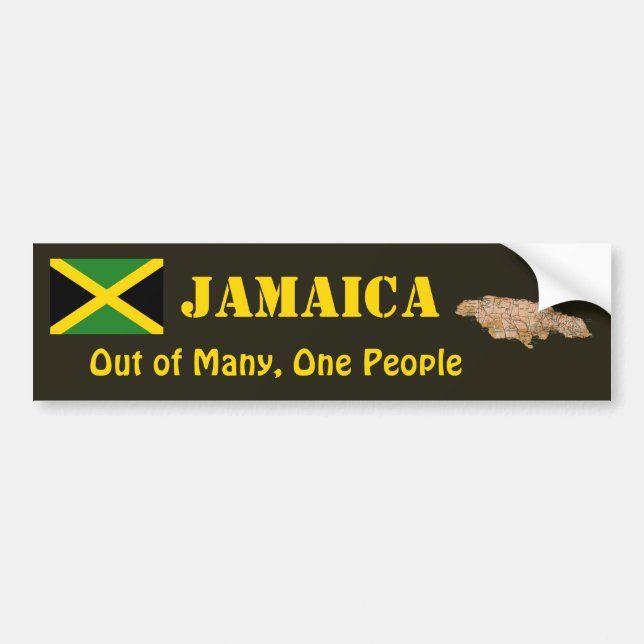 Bandera de Jamaica + Pegatina para el parachoques (Frente)