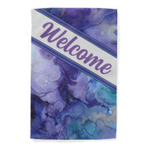 Bandera de jardín de bienvenida de lavanda acuátic