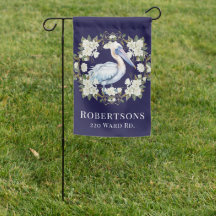 Bandera de jardín personalizada Magnolia & Pelican