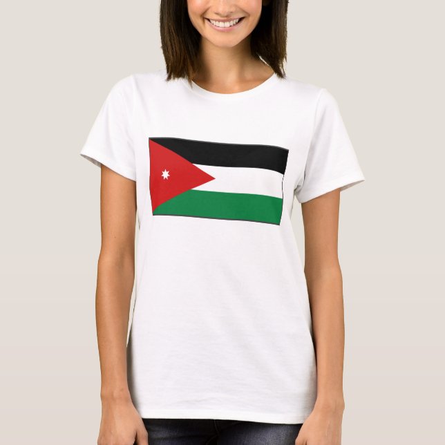 Bandera de Jordania x Mapa camiseta (Anverso)