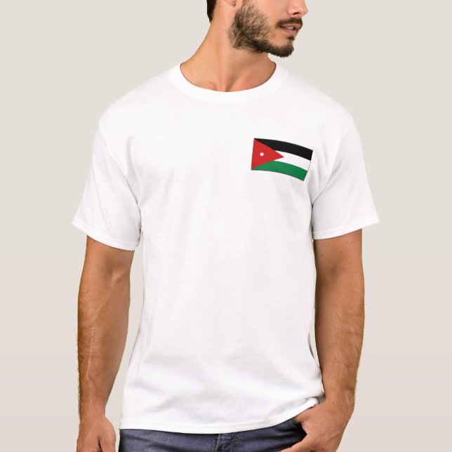 Bandera de Jordania y mapa de camisetas (Anverso)