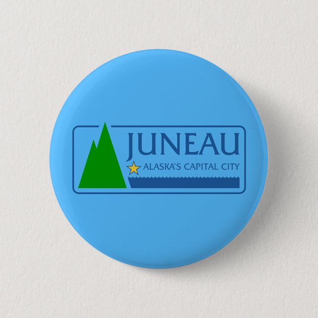 Bandera de Juneau, botón Alaska Pinback (Anverso)
