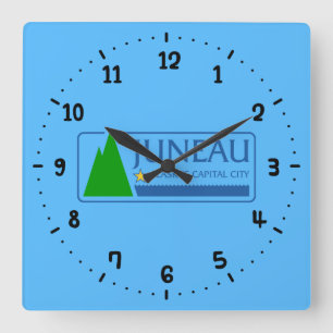 Bandera de Juneau, reloj de pared de la plaza Alas