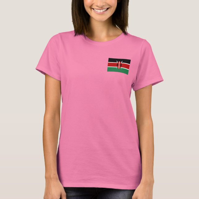 Bandera de Kenia y mapa de camiseta de dk (Anverso)