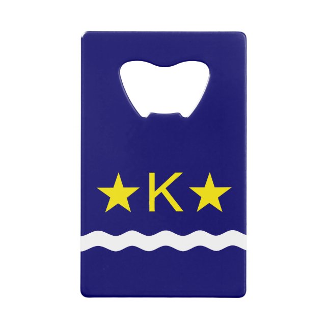 Bandera de Kinshasa, abridor de botella de tarjeta (Anverso)