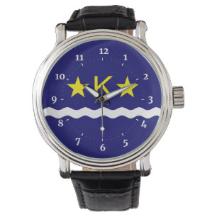 Bandera de Kinshasa, reloj de pulsera del Congo