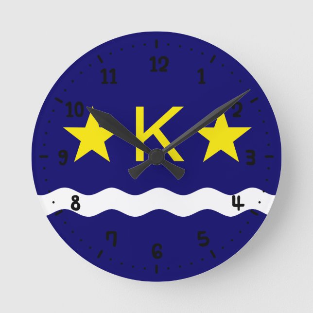 Bandera de Kinshasa, reloj del muro de la Plaza de (Anverso)