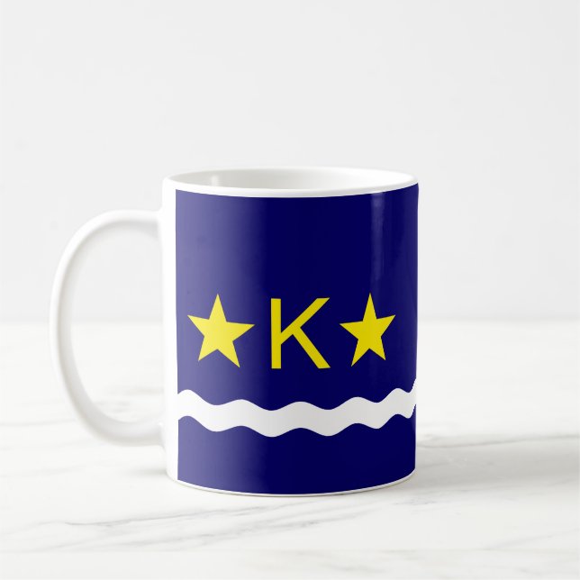 Bandera de Kinshasa, taza de café del Congo (Izquierda)
