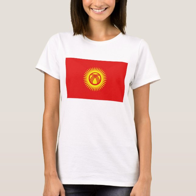 Bandera de Kirguistán x Mapa camiseta (Anverso)