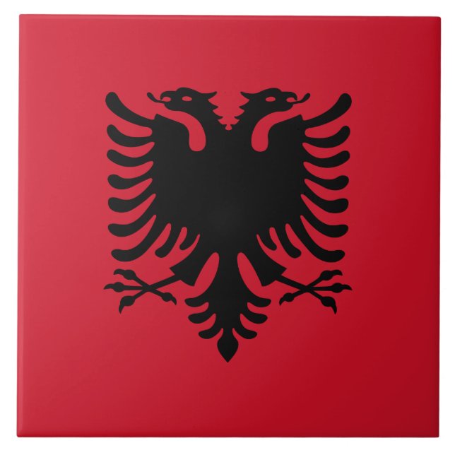 Bandera de la baldosa cerámica de Albania (Frente)