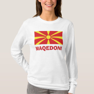 Bandera de la camiseta de Maqedoni Long Sleeve