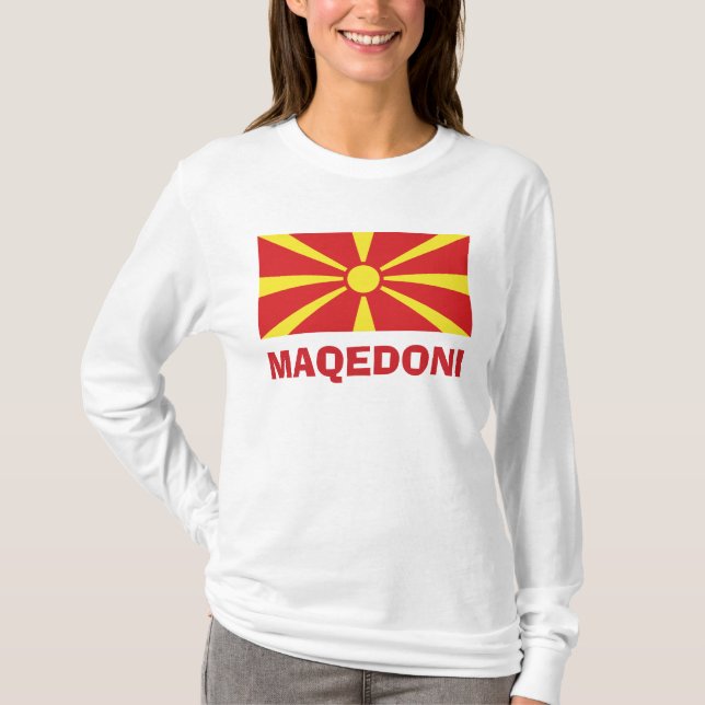 Bandera de la camiseta de Maqedoni Long Sleeve (Anverso)