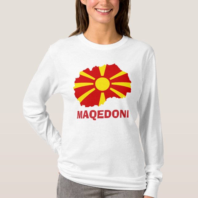 Bandera de la camiseta de Maqedoni Long Sleeve (Anverso)