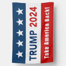 Bandera de la Casa Donald Trump 2024 - Rojo, Blanc