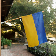 Bandera de la casa ucraniana con textura de acuare