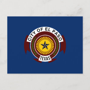 Bandera de la ciudad de El Paso, postal de Texas
