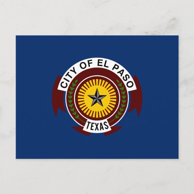 Bandera de la ciudad de El Paso, postal de Texas (Anverso)