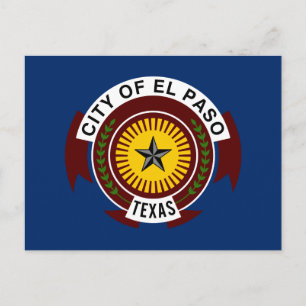 Bandera de la ciudad de El Paso, postal de Texas