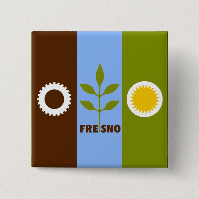Bandera de la ciudad de Fresno, botón de Californi (Anverso)