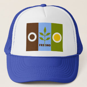 Bandera de la ciudad de Fresno, sombrero camionero