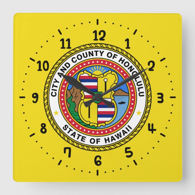 Bandera de la ciudad de Honolulu, reloj de pared d (Anverso)