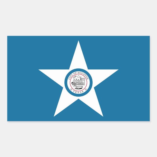 Bandera de la ciudad de Houston, Pegatina Rectangu (Anverso)