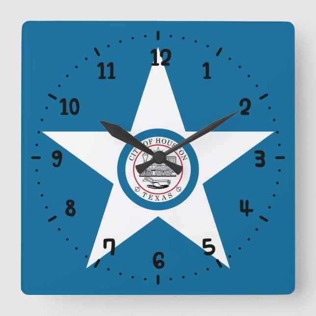 Bandera de la ciudad de Houston, reloj de la pared (Anverso)