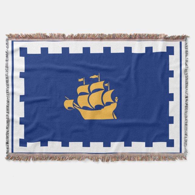 Bandera de la ciudad de Quebec lanza una manta (Anverso)