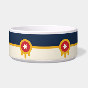 Bandera de la ciudad de Tulsa en el bol de mascota
