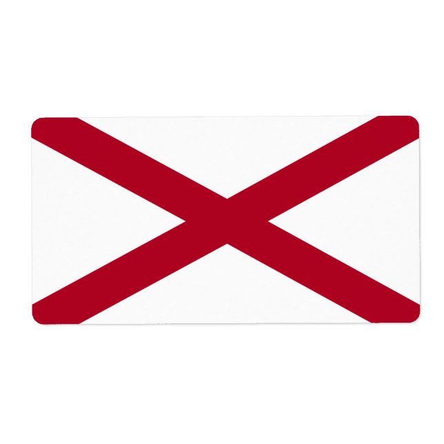 Bandera de la etiqueta de Alabama (Frente)