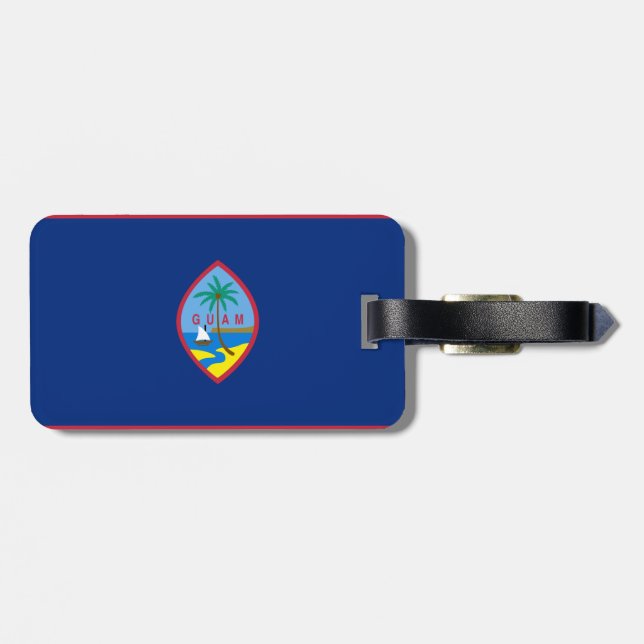Bandera de la etiqueta del equipaje de Guam con co (Atrás Horizontal)