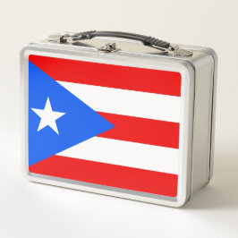 Bandera de la fiambrera del metal de Puerto Rico